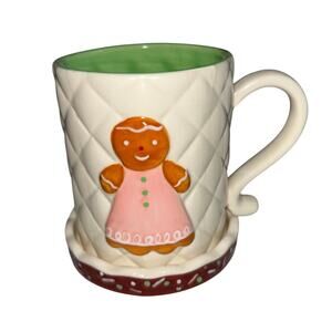 Gingerbread Girl Quilted Mug with Coaster/Lid Bonnie Lynn